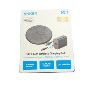 Bb.O Anker 318 Ultra-Slim Wireless Charging Pad 10W QI Cable & Charger Black